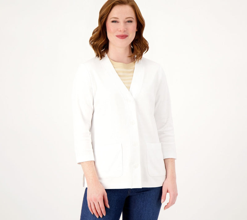 Isaac Mizrahi Live! Essentials Pima Cotton Cardigan — View 13
