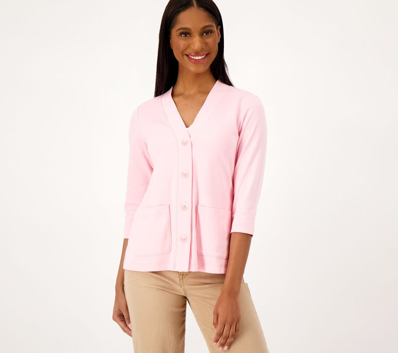 Isaac Mizrahi Live! Essentials Pima Cotton Cardigan — View 15