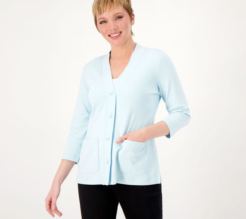 Isaac Mizrahi Live! Essentials Pima Cotton Cardigan — View 16