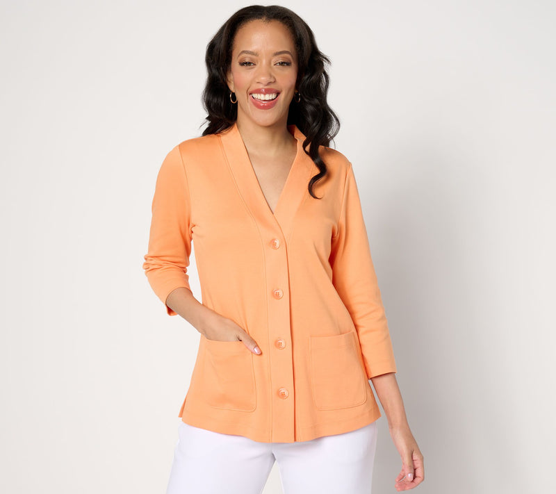 Isaac Mizrahi Live! Essentials Pima Cotton Cardigan — View 17