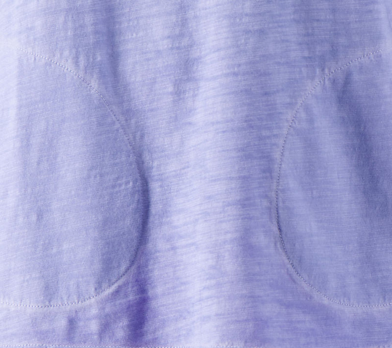 LOGO by Lori Goldstein Distressed Cotton Elbow Sleeve Top — View 8