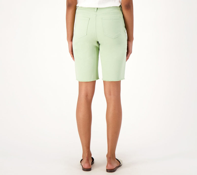 NYDJ Boyfriend Shorts w/ Frayed Hems- Beginning — View 2