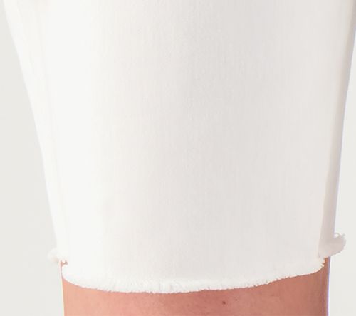 NYDJ Boyfriend Shorts w/ Frayed Hems- Optic White — View 5