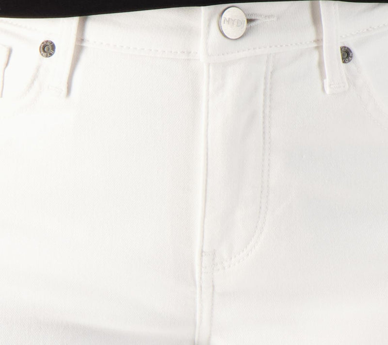 NYDJ Boyfriend Shorts w/ Frayed Hems- Optic White — View 4