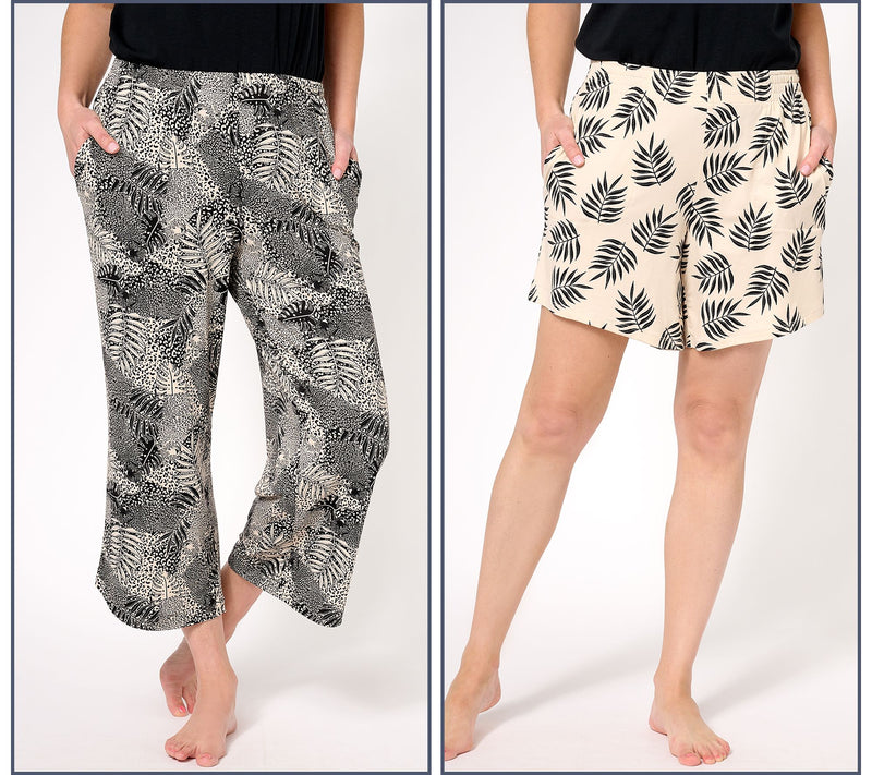 AnyBody Regular Lush Jersey Set of 2 Pajama Bottoms — Main view