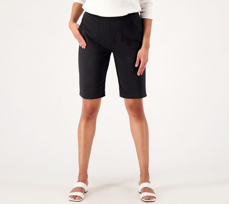 Susan Graver Weekend Regular Premium Stretch Straight Leg Bermuda Shorts — View 9