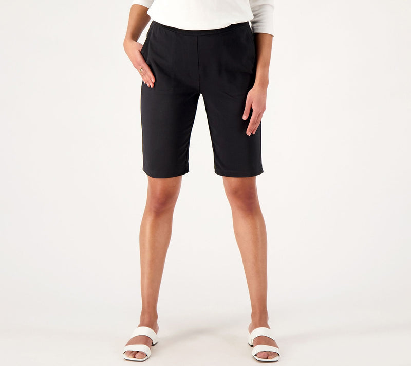 Susan Graver Weekend Premium Stretch Straight-Leg Bermuda Shorts — View 5