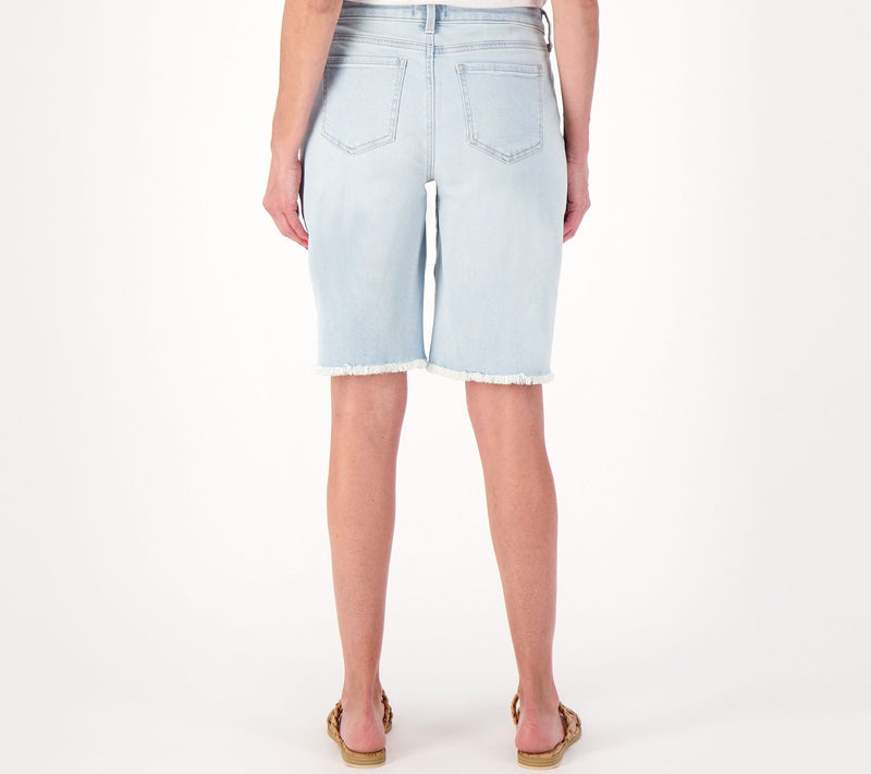 NYDJ Boyfriend Shorts w/ Frayed Hem- Brightside — View 2