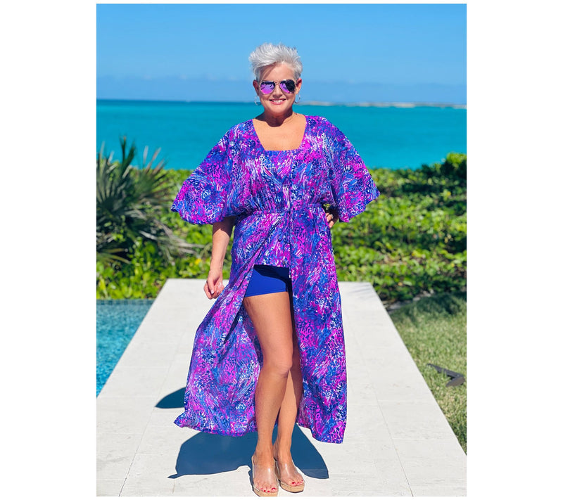 Belle Beach by Kim Gravel Petite Tie Front Cover-Up — View 17