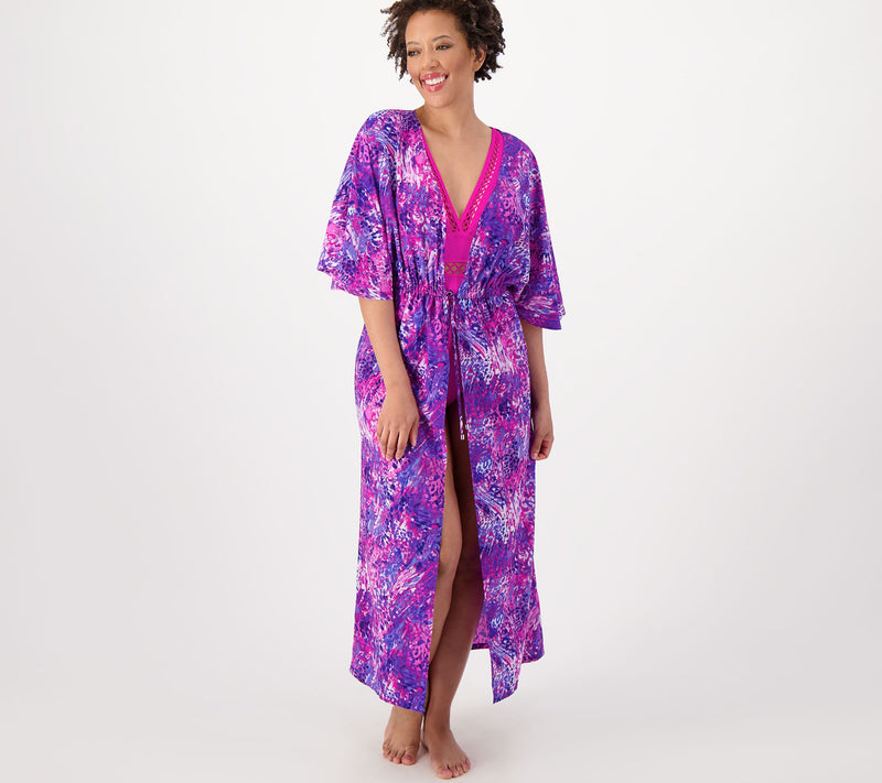 Belle Beach by Kim Gravel Petite Tie Front Cover-Up — View 9