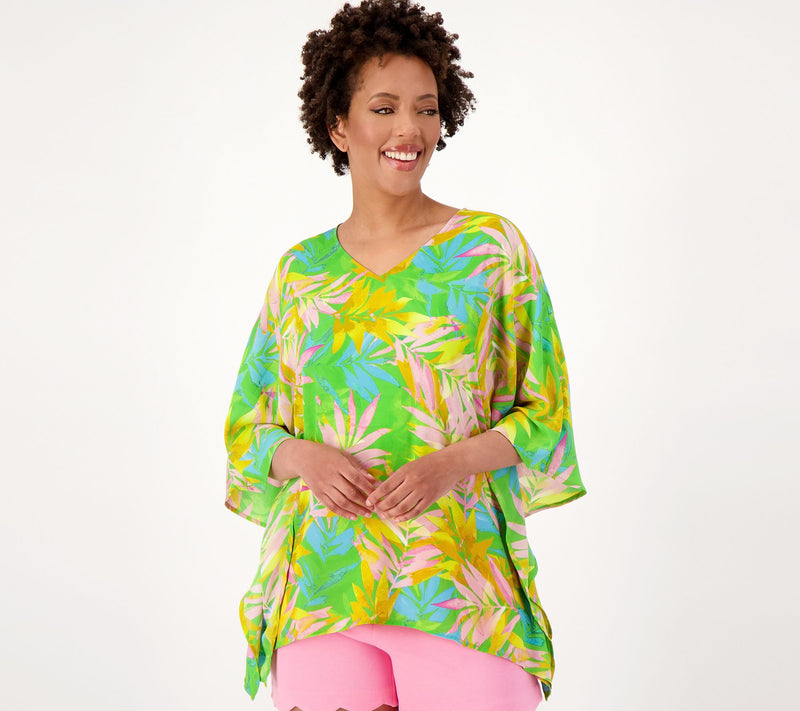 Belle by Kim Gravel Woven Aloha Poncho — View 9