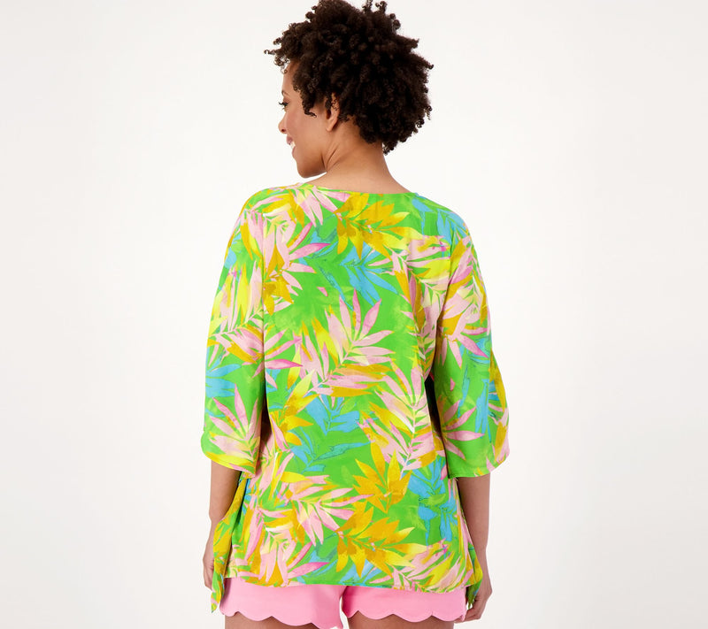Belle by Kim Gravel Woven Aloha Poncho — View 14