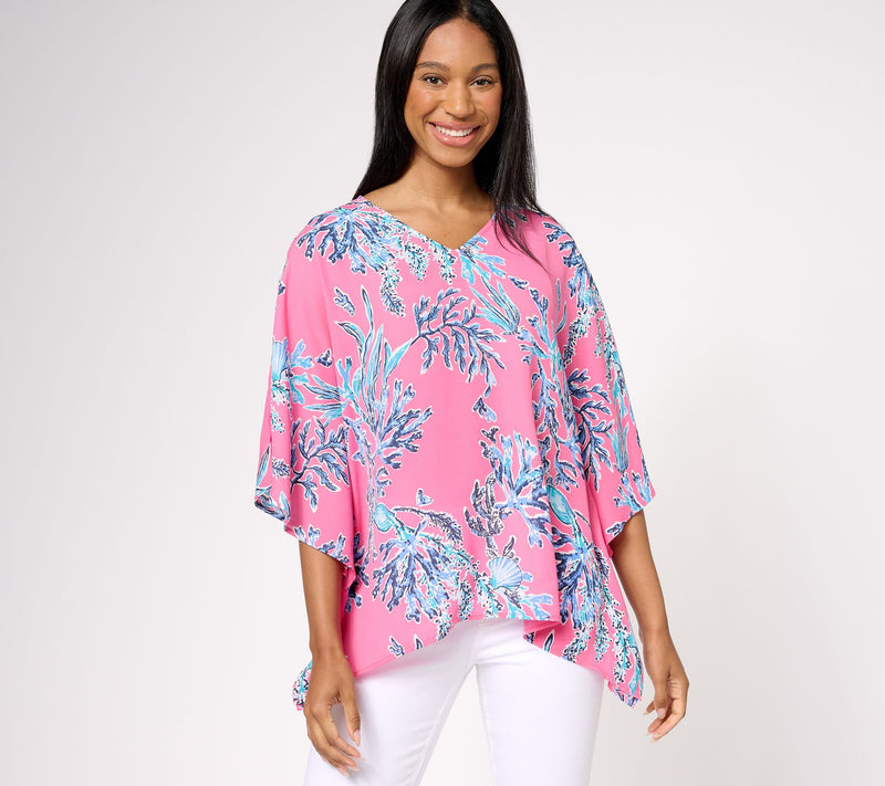 Belle by Kim Gravel Woven Aloha Poncho — View 3