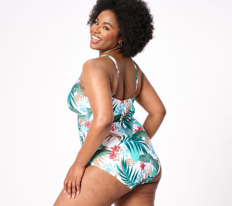 Jantzen Draped Surplice Mailot One-Piece Swimsuit — View 16
