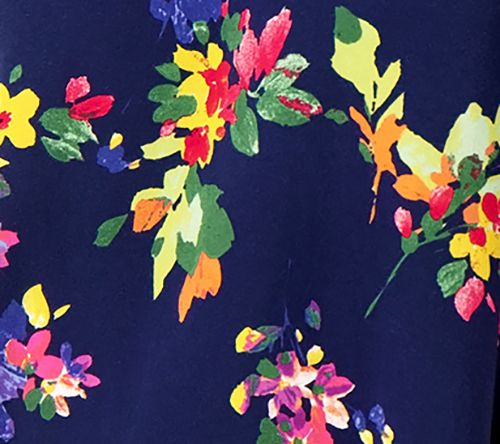 Denim & Co. Printed Favorite Jersey Split V-Neck Swing Top — View 4