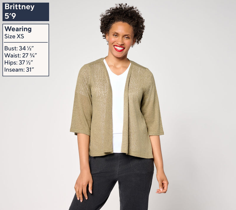 Denim & Co. Essentials Slub Knit Drape Front Cardigan — View 11
