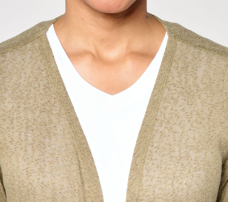 Denim & Co. Essentials Slub Knit Drape Front Cardigan — View 14