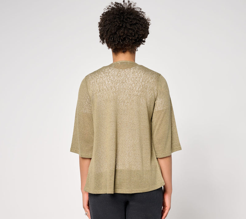 Denim & Co. Essentials Slub Knit Drape Front Cardigan — View 12