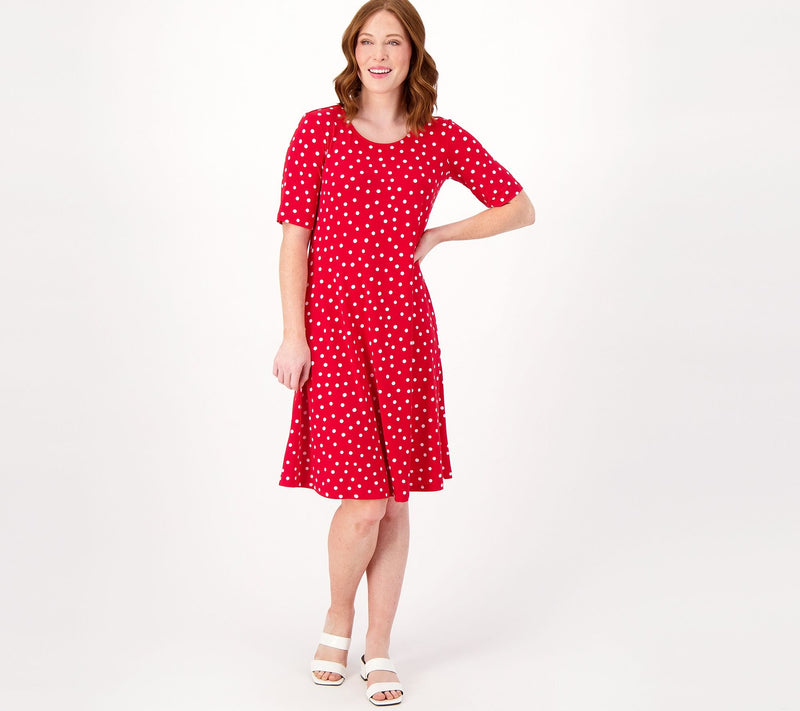 Susan Graver Regular Liquid Knit Fit & Flare Dress — View 25