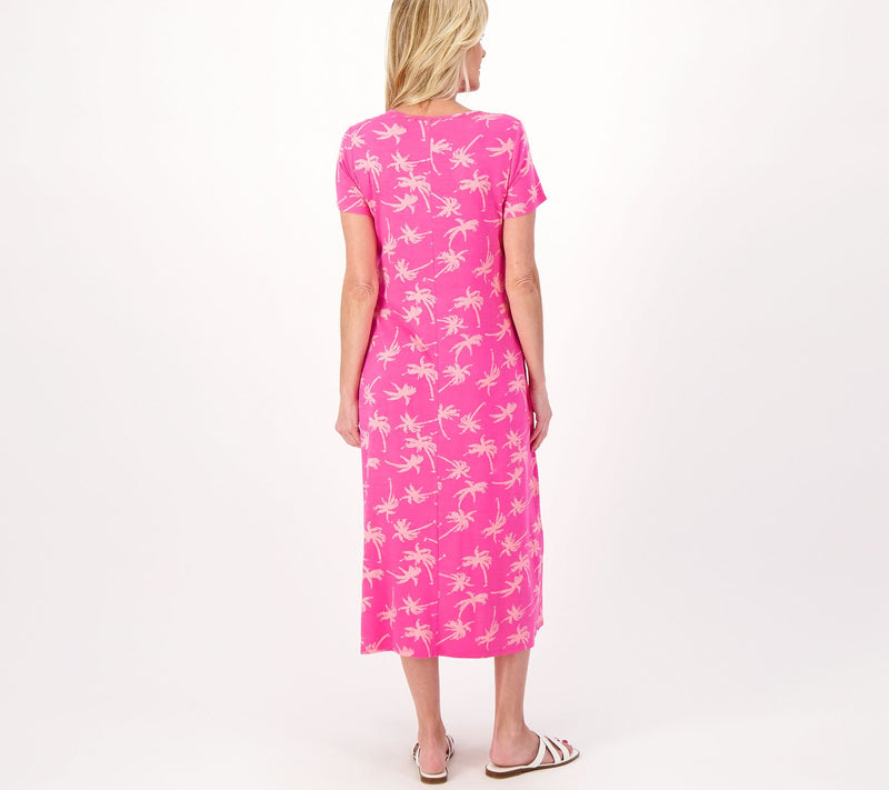 Quacker Factory Palm Royal Rhinestone Keyhole Maxi Dress — View 8