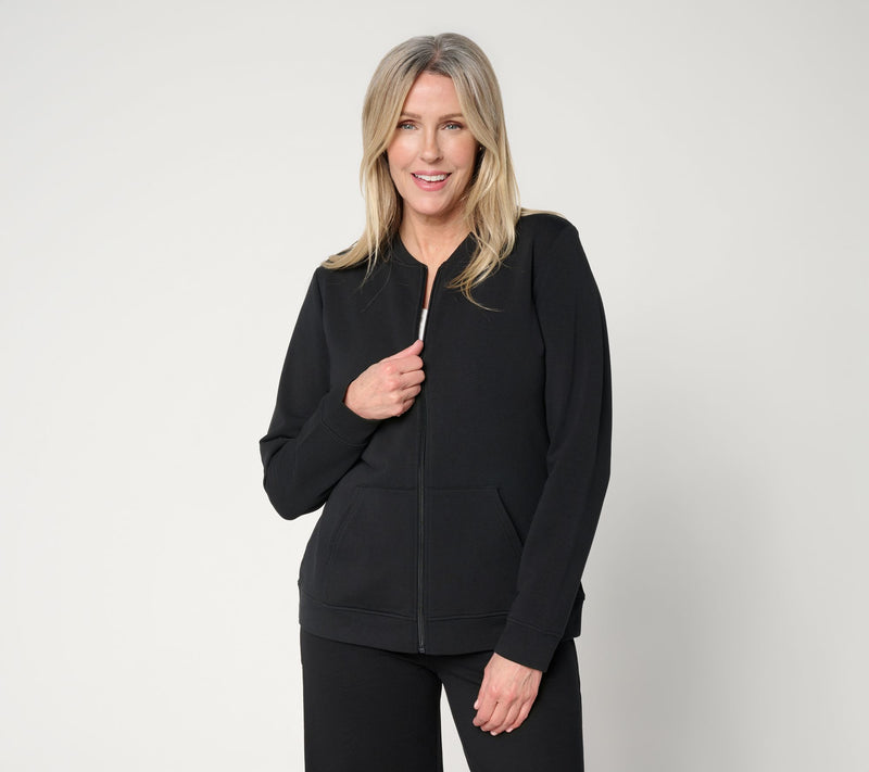 Denim & Co. Active French Terry Zip Jacket w/ Kangaroo Pocket — View 17