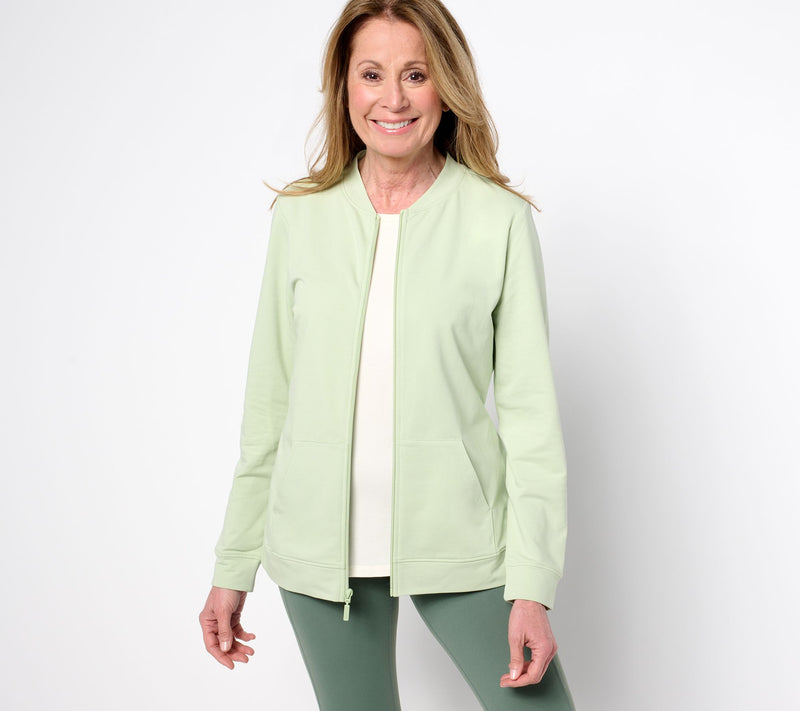 Denim & Co. Active French Terry Zip Jacket w/ Kangaroo Pocket — View 18