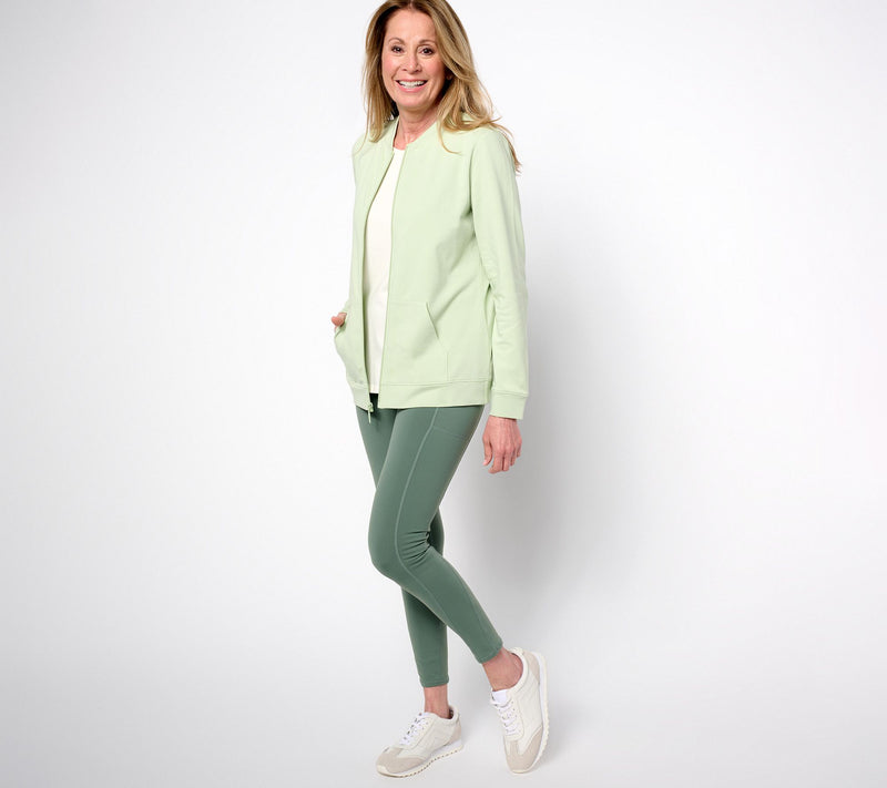 Denim & Co. Active French Terry Zip Jacket w/ Kangaroo Pocket — View 6