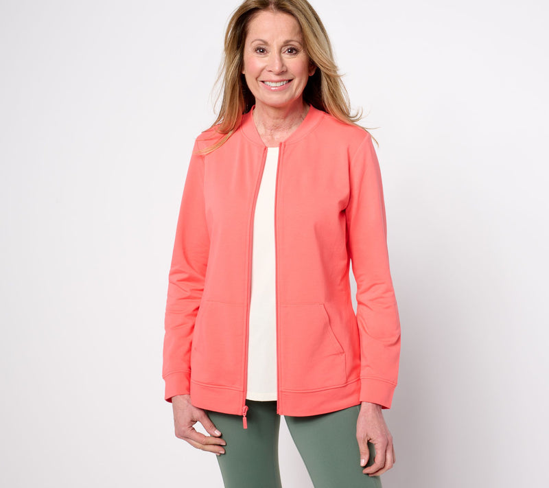 Denim & Co. Active French Terry Zip Jacket w/ Kangaroo Pocket — View 24