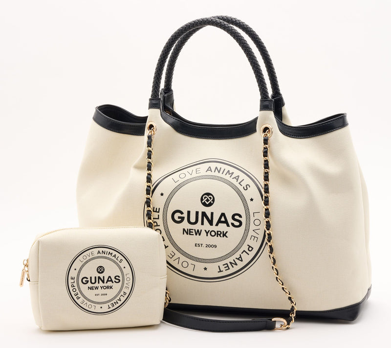 Gunas New York Canvas Double Handle Tote with Pouch - Ruth — View 11