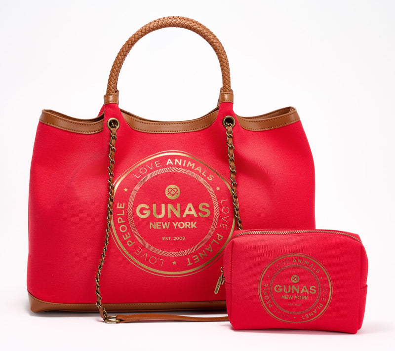 Gunas New York Canvas Double Handle Tote with Pouch - Ruth — View 25
