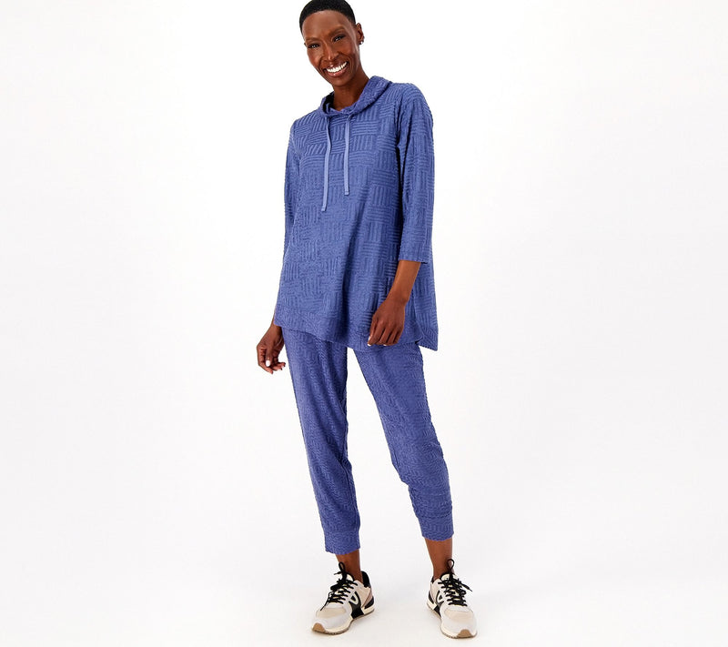 LOGO Lounge by Lori Goldstein Textured Terry Cloth Pants — View 3
