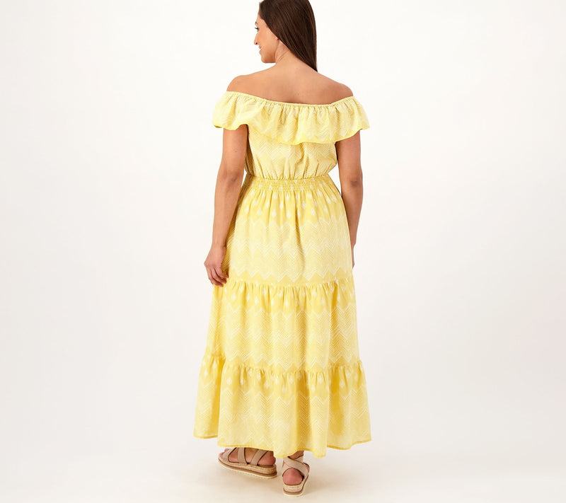 Destination 365 Regular Printed Off-the- Shoulder Dress — View 8