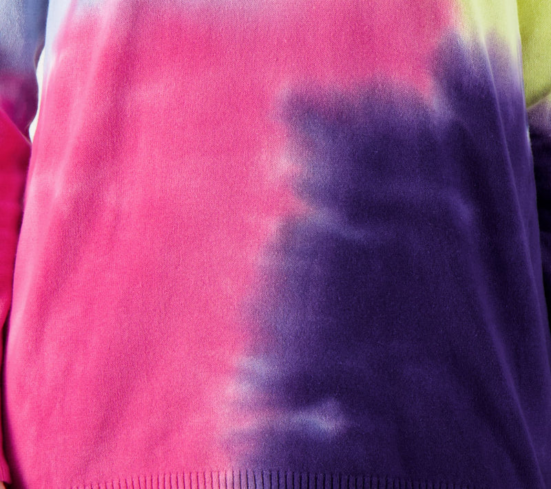 LOGO by Lori Goldstein Double V-Neck Tie Dye Sweater — View 4