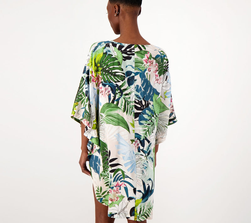 Jantzen Woven Curve Hem Tie Front Cover-Up — View 3
