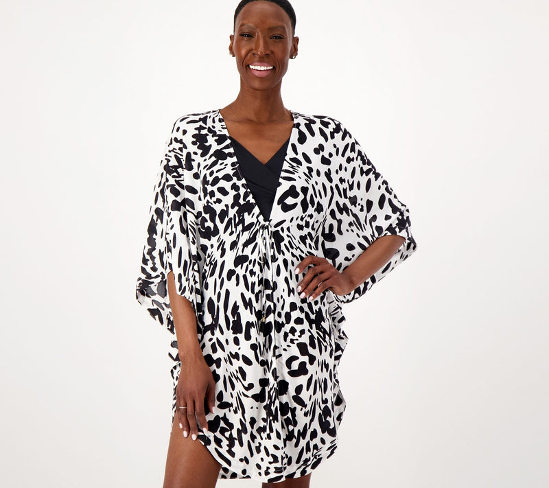 Jantzen Woven Curve Hem Tie Front Cover-Up — View 11