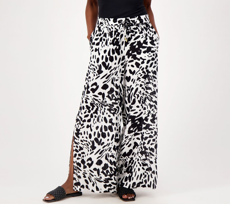 Jantzen Regular Wide Leg Printed Pull-On Woven Cover-Up Pants — View 5