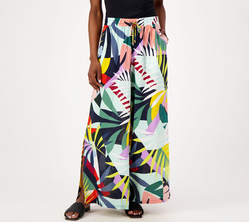 Jantzen Regular Wide Leg Printed Pull-On Woven Cover-Up Pants — View 3