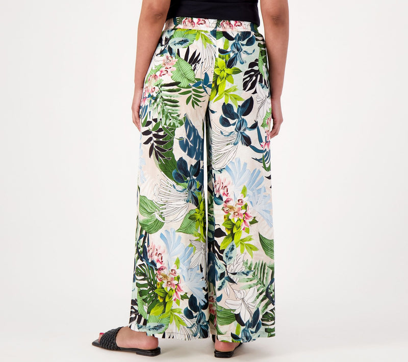 Jantzen Regular Wide Leg Printed Pull-On Woven Cover-Up Pants — View 7