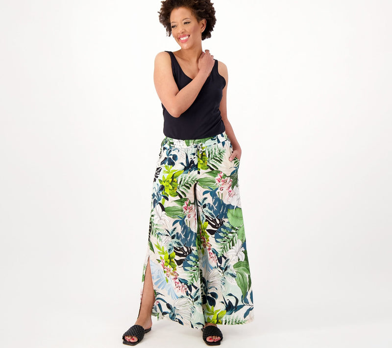 Jantzen Regular Wide Leg Printed Pull-On Woven Cover-Up Pants — View 8