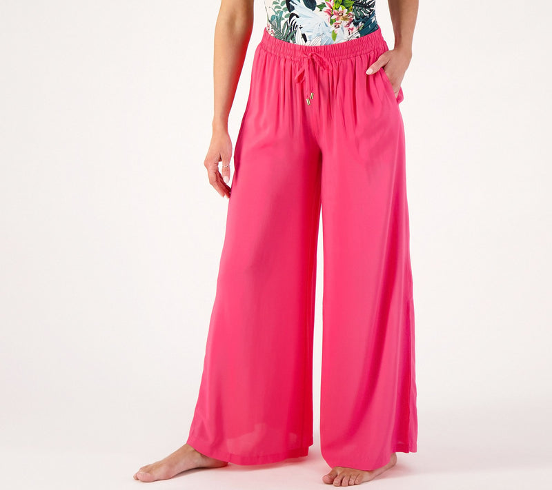 Jantzen Regular Wide Leg Printed Pull-On Woven Cover-Up Pants — View 18