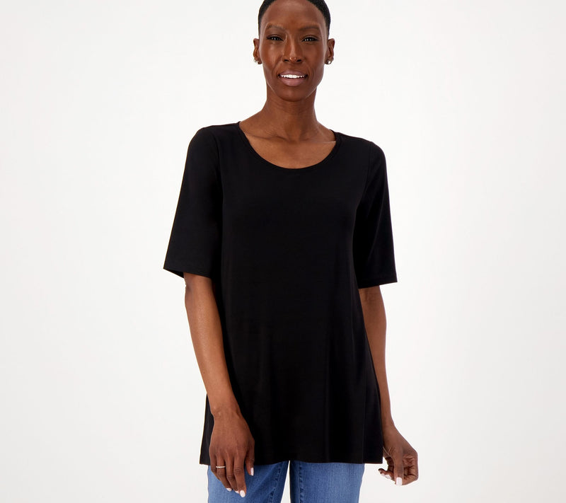 Susan Graver Modern Essentials Reg Liquid Knit A-Line Tunic — View 10