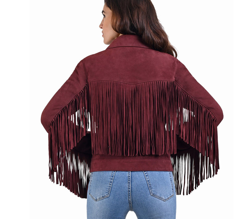 Frye Trucker Jacket with Fringe — View 6