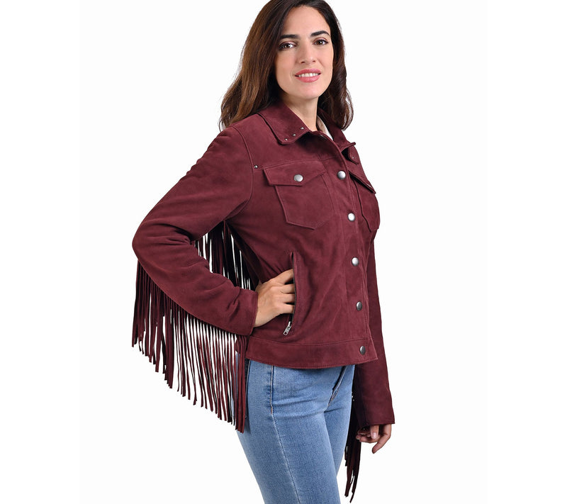 Frye Trucker Jacket with Fringe — View 8