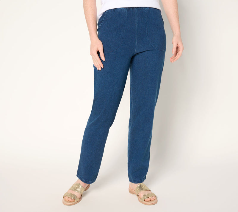 Denim & Co. Original Waist Stretch Regular Side Pocket Pant-Core — View 19