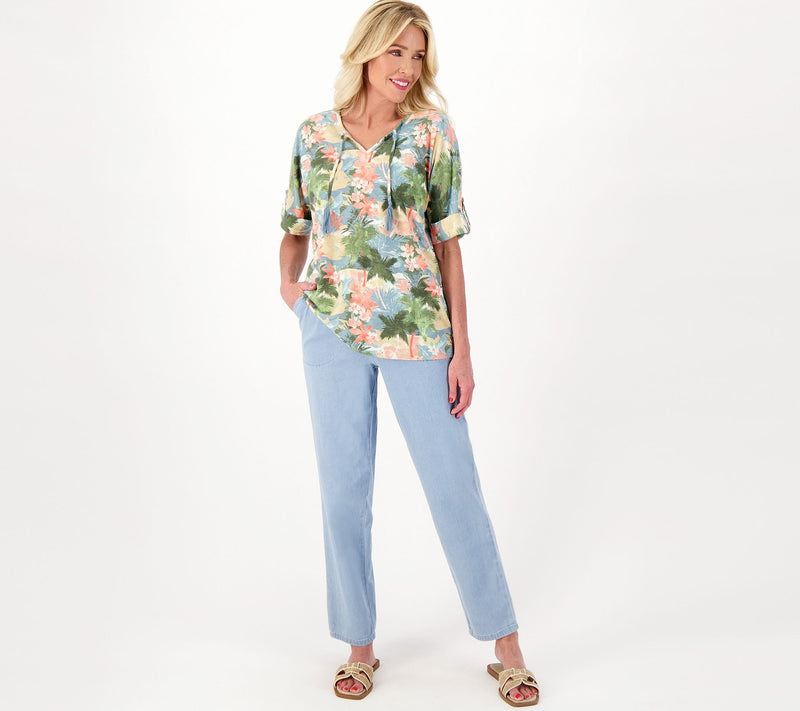 Denim & Co. Original Waist Stretch Regular Side Pocket Pant-Core — View 23