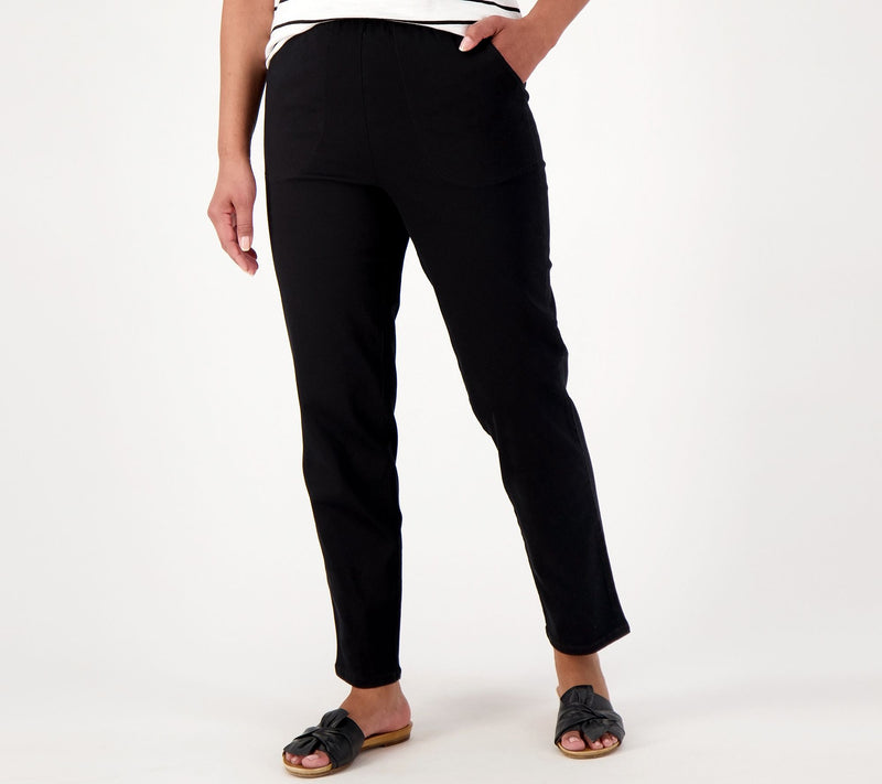 Denim & Co. Original Waist Stretch Petite Side Pocket Pant-Core — View 13
