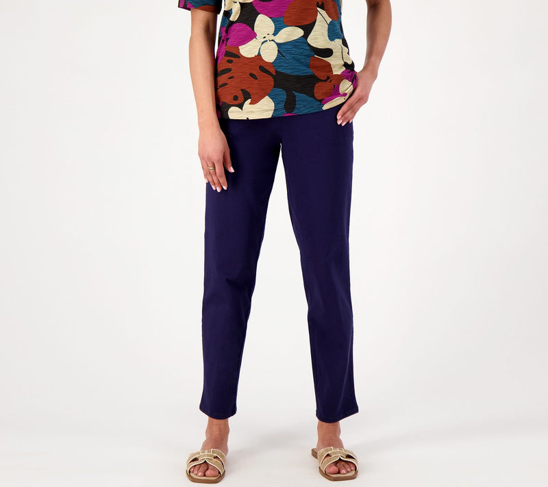 Denim & Co. Original Waist Stretch Petite Side Pocket Pant-Core — View 15
