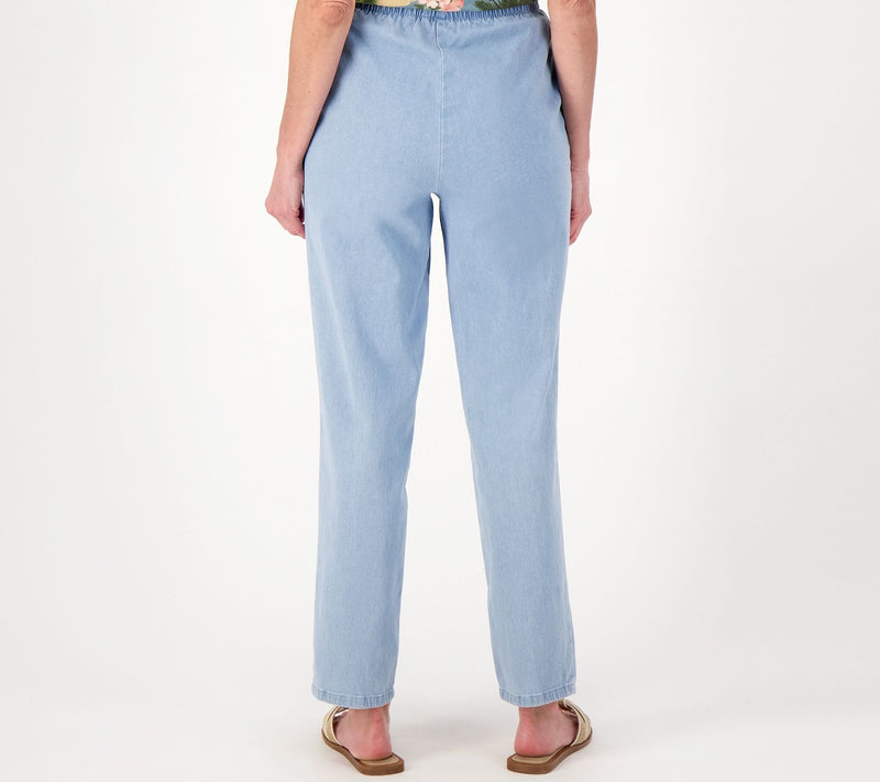 Denim & Co. Original Waist Stretch Petite Side Pocket Pant-Core — View 22