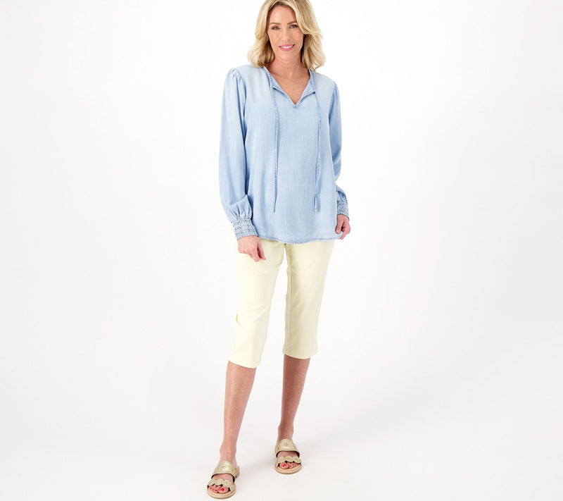 Belle by Kim Gravel Petite Citi Twill Capri Pants — View 13