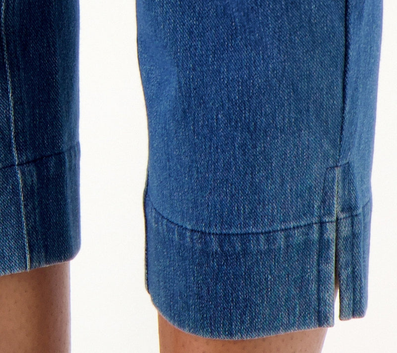 Denim & Co. Comfy Knit Air RegularStraight Crop Pant with Side Slits — View 16